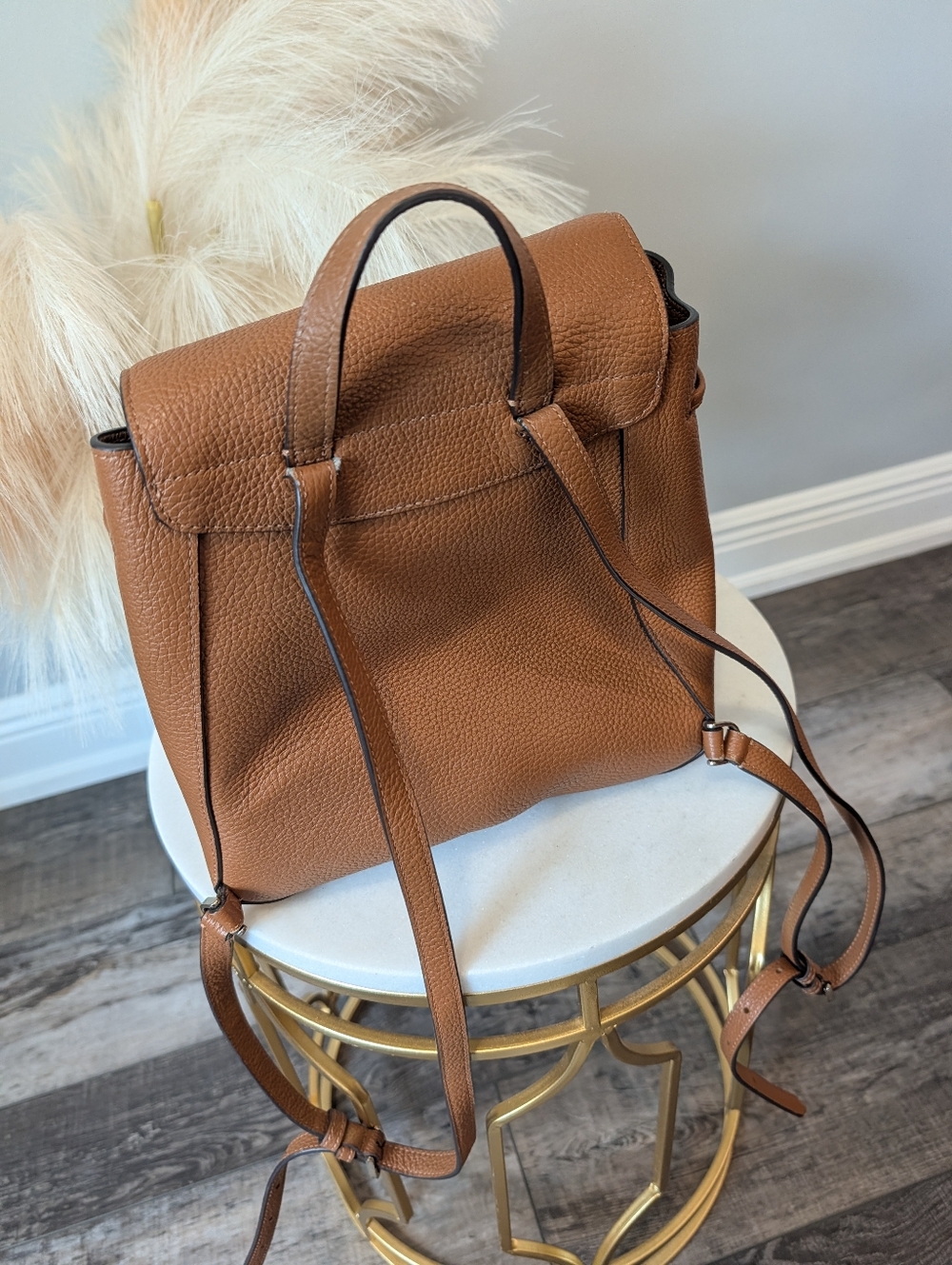kate spade Pebbled Leather Drawstring Backpack in Tan - Picture 5 of 16